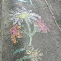 Рисуем на асфальте "Вальс цветов"
